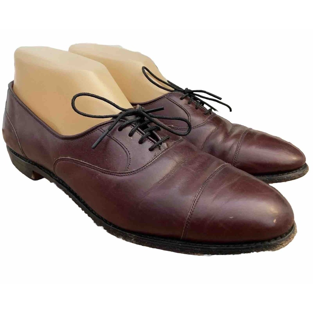 Allen Edmonds Sheffield Burgundy Leather Cap Toe Oxford Dress Shoes Womens 9 AA